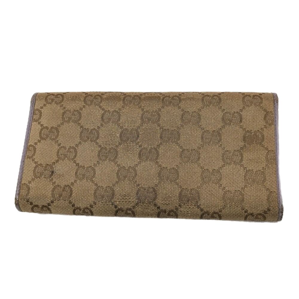 Gucci GG Monogram Canvas Long Wallet Rare Lavender Leather Vintage Y2K - Picture 3 of 11